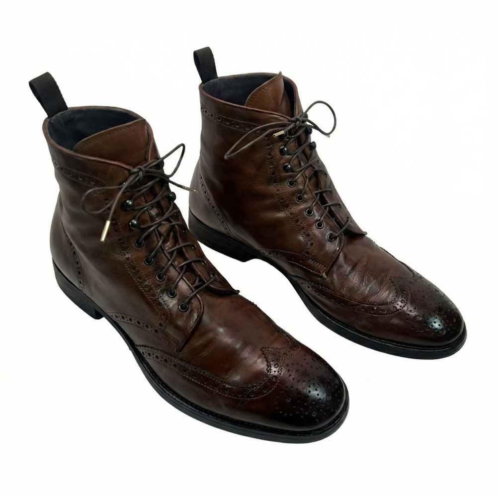 To Boot New York Brennan Wingtip Boots Mens Size 11 Brown Leather Made In Italy